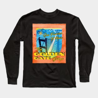 Golden Gate Bridge Retro design Long Sleeve T-Shirt